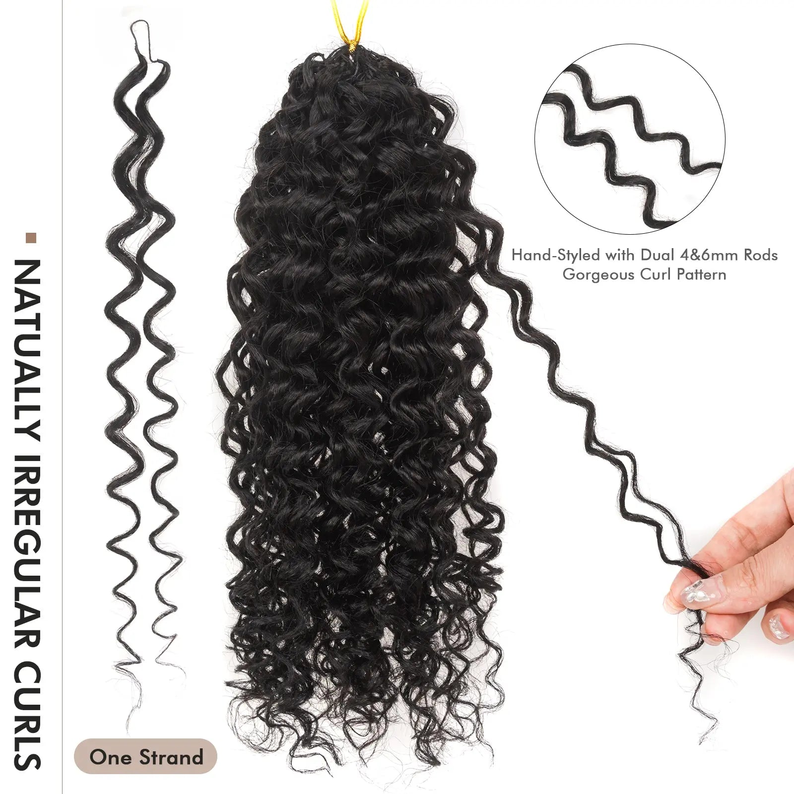 Toyotress® Knotless Pre-Separated Human Crochet Hair Kinky Curly Spring Curly Hair Extensions Human Hair Crochet Kinky Curly Toyotress
